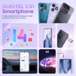 Telefon OUKITEL C51, 128GB, 18GB RAM, Dual SIM, Violet - imagine 4