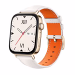 Ceas Huawei Watch Fit 3, Gold Body, White Leather Strap