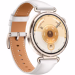 Huawei Watch GT 6, 41MM, Gold Stainless Steel Case, White Leather Strap - imagine 4