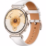 Huawei Watch GT 6, 41MM, Gold Stainless Steel Case, White Leather Strap - imagine 2