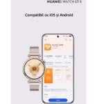 Huawei Watch GT 6, 41MM, Gold Stainless Steel Case, White Leather Strap - imagine 3