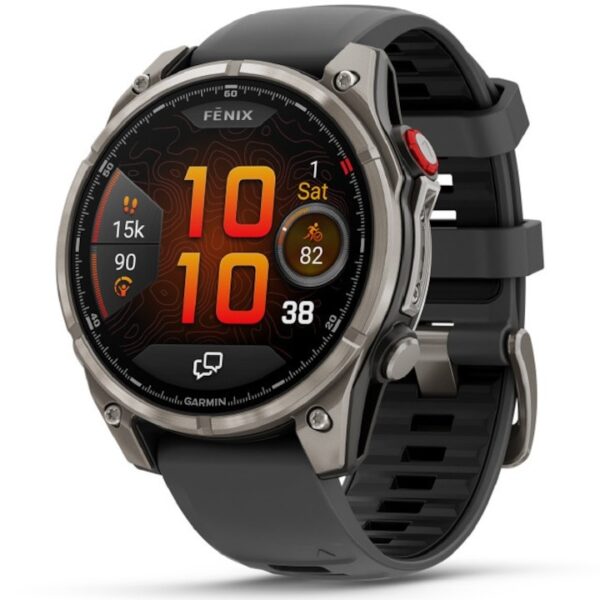 Ceas Garmin Fenix 8 Pro, AMOLED, LTE, 47mm, Sapphire, Titan, Graphite/Black