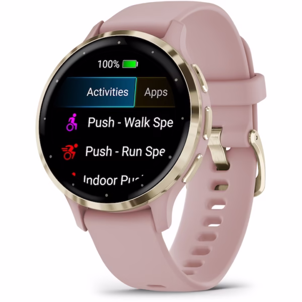Ceas Garmin Venu 3S, GPS, Wi-Fi, Pink Dawn/Soft Gold