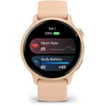 Ceas Garmin vivoactive 6, GPS, 42mm, curea silicon, Pink Dawn - imagine 6