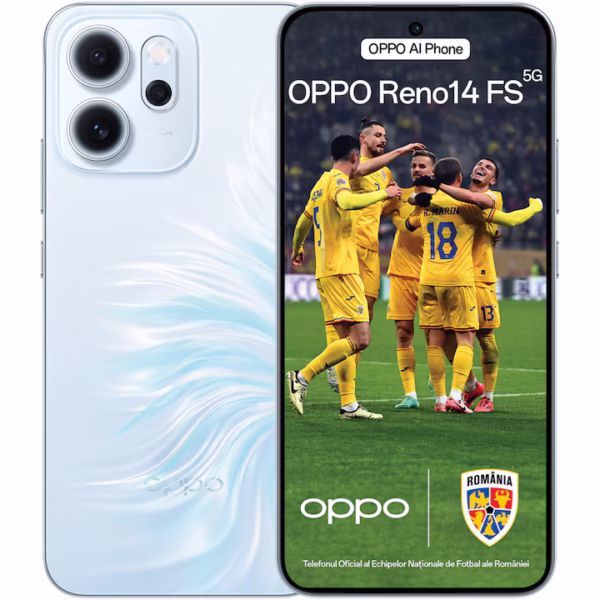 Telefon OPPO Reno14 FS, Dual SIM, 12GB RAM, 512GB, 5G, Opal Blue