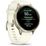 Ceas Garmin Venu 4, 41mm, AMOLED, GPS, Wi-Fi, silicon, Lunar Gold - imagine 6