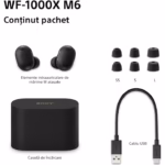 Casti Audio In-Ear Sony WF-1000XM6, Black - imagine 3