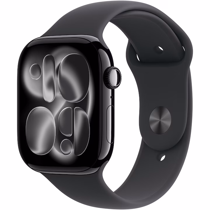 res_01d3b0ff81084a0e4a0dc60ae5f658e0.jpg Apple Watch 11 GPS, Jet Black 42mm, Black Sport Band - S/M - imagine 1