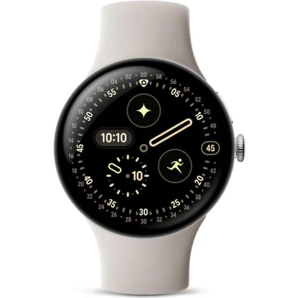 Ceas Google Pixel Watch 4, 45mm, Porcelain Silver