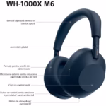 Casti Over the Ear Sony WH-1000XM6, Blue - imagine 6