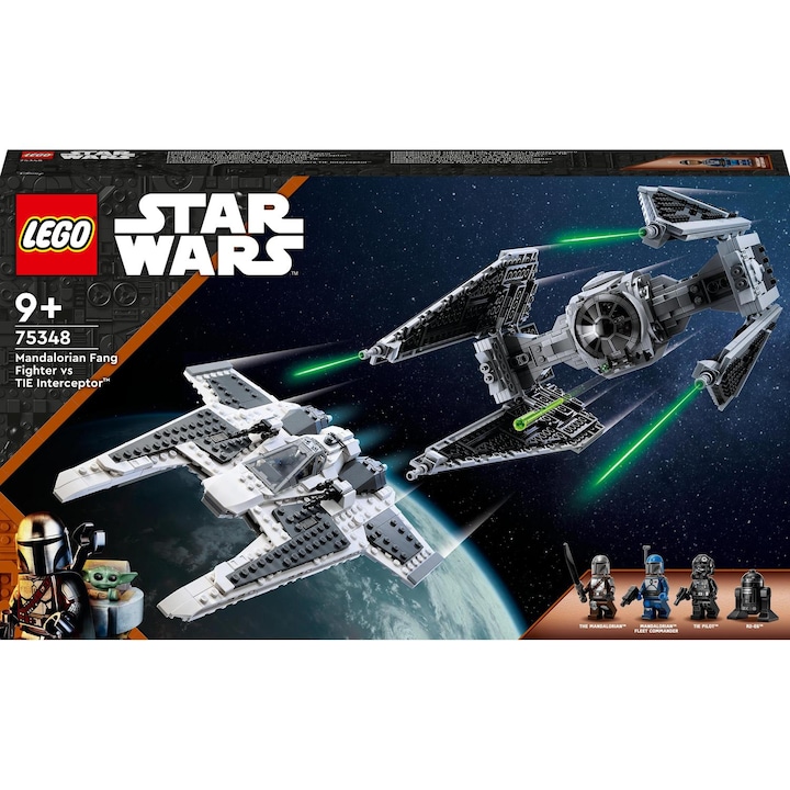 res_569ea1ee930a68ec53a070619cd44c99 LEGO Star Wars, Fang Fighter mandalorian vs TIE Interceptor, 75348 - imagine 1