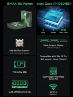 Mini PC Bmax B6 Power i7-1060NG7, 16GB LPDDR4 RAM/1TB NVMe SSD, wifi 6 - imagine 2
