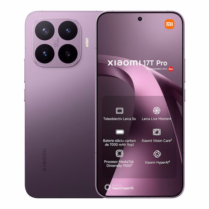 res_54ce1f23f45a6a448dbb1826d0c26694.jpg Telefon Xiaomi 17T Pro, 12GB RAM, 512GB ROM, DeepViolet - imagine 1