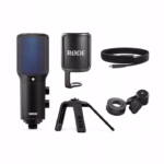 Microfon RODE NT-USB+, 24-bit/48 kHz, USB-C, iesire casti 3,5 mm, Negru - imagine 4